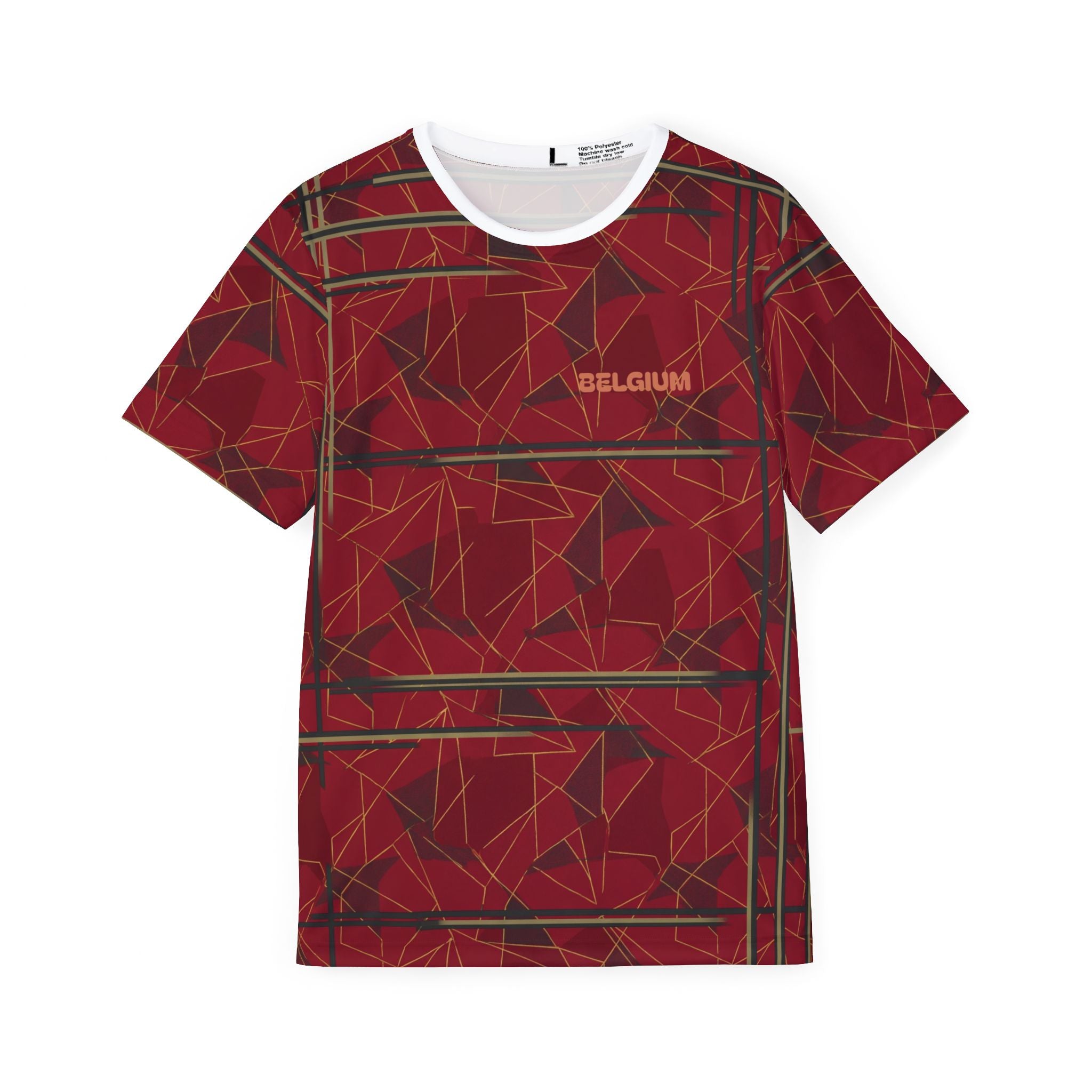 Belgium Geometric Pattern Soccer Jersey - Minimalist Football Fan Shirt
