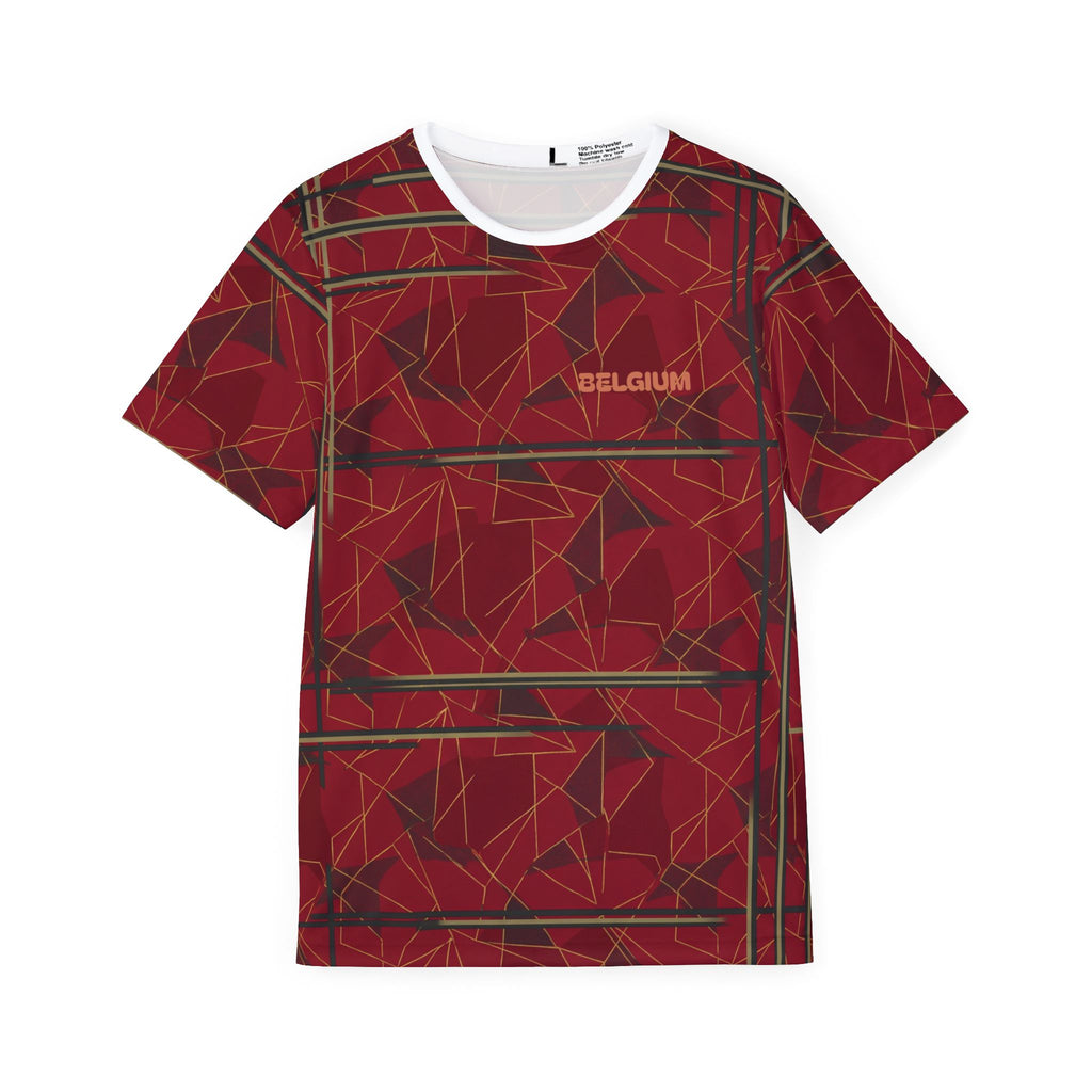 Belgium Geometric Pattern Soccer Jersey - Minimalist Football Fan Shirt