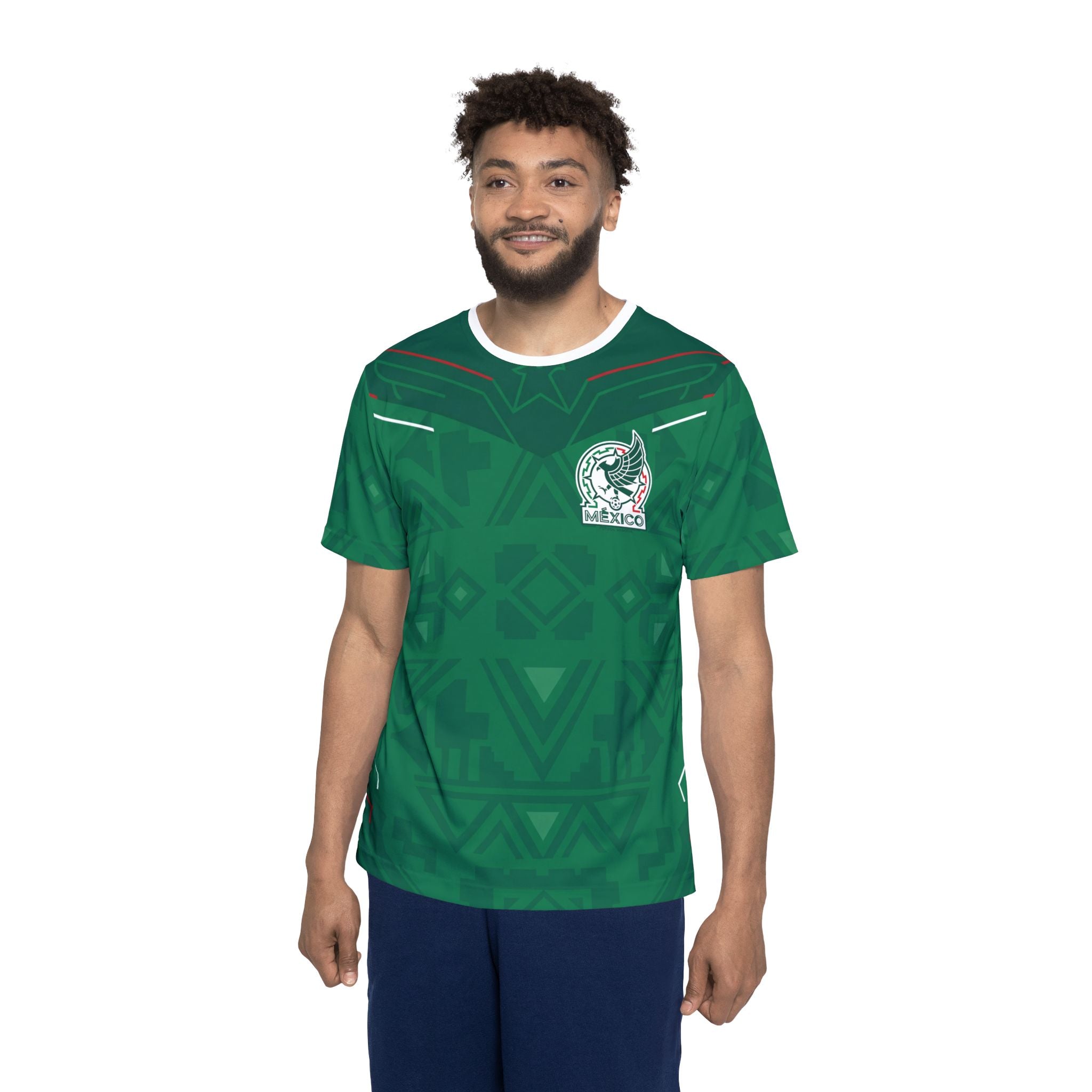 Mexico Geometric Pattern Soccer Jersey - Minimalist Football Fan Shirt