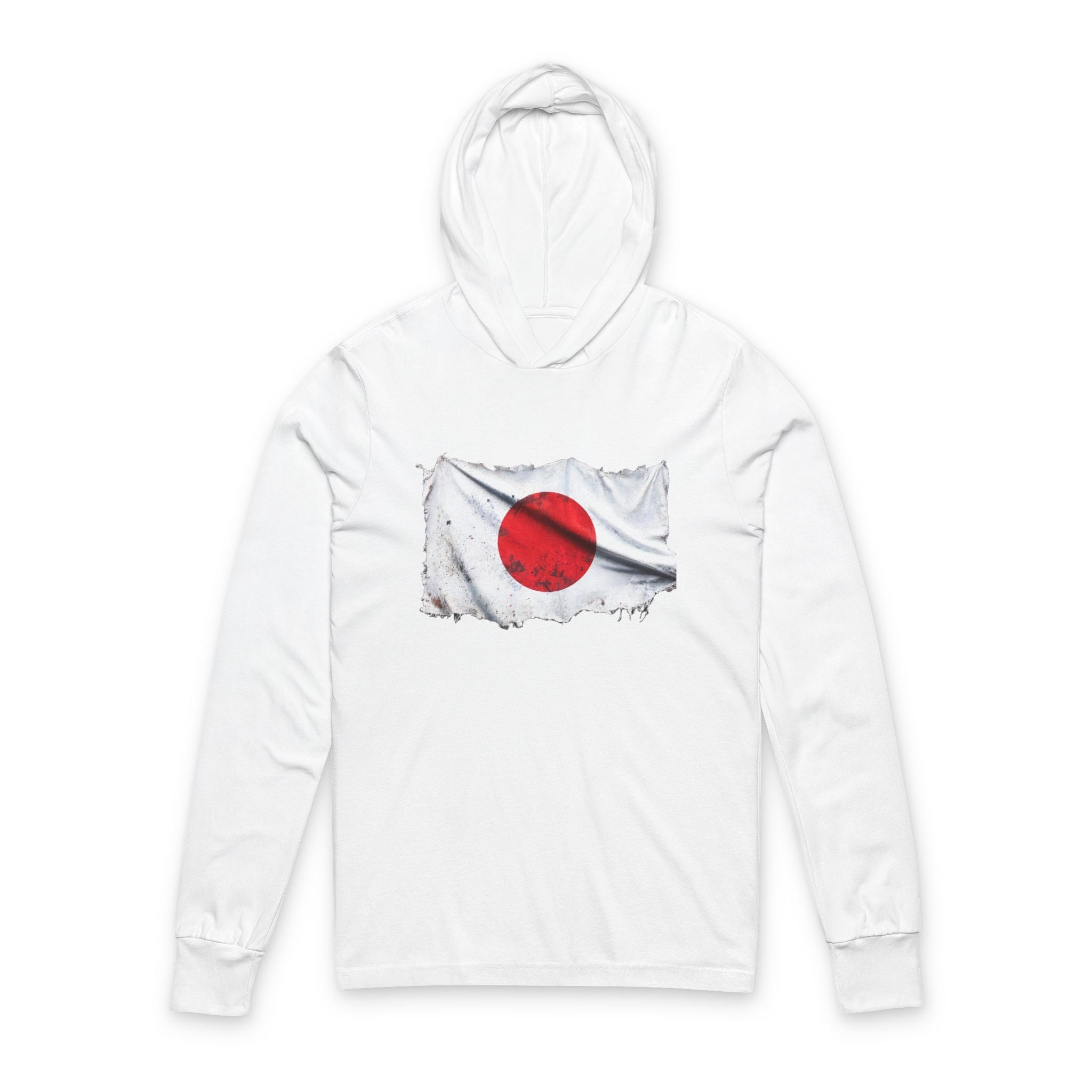 Torn Japan Flag Hooded Tee | Japanese Flag Graphic Hooded Tee