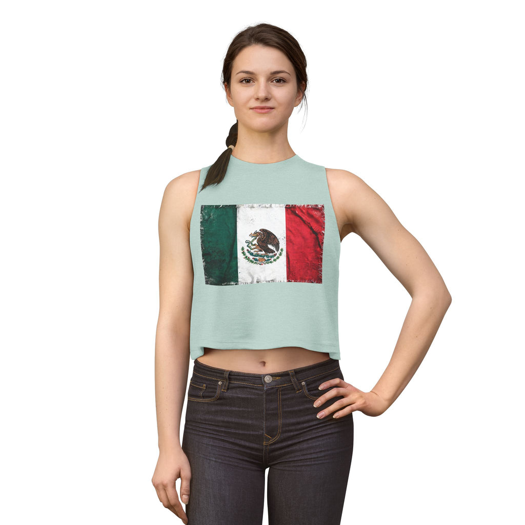 Mexican Flag Crop Top — Distressed Mexico Pride Women's Tank