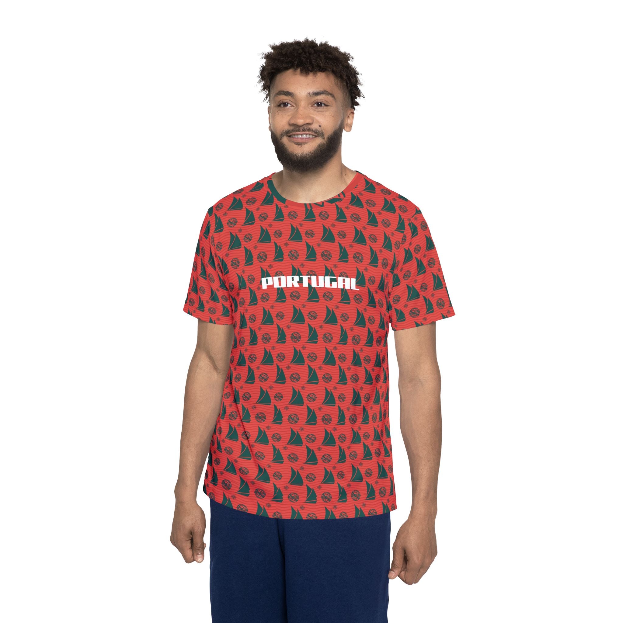 Portugal Geometric Pattern Soccer Jersey - Minimalist Football Fan Shirt