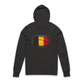 Distressed Belgium Flag Hooded Long Sleeve Tee | Belgium Graphic Sleeve Hoodie