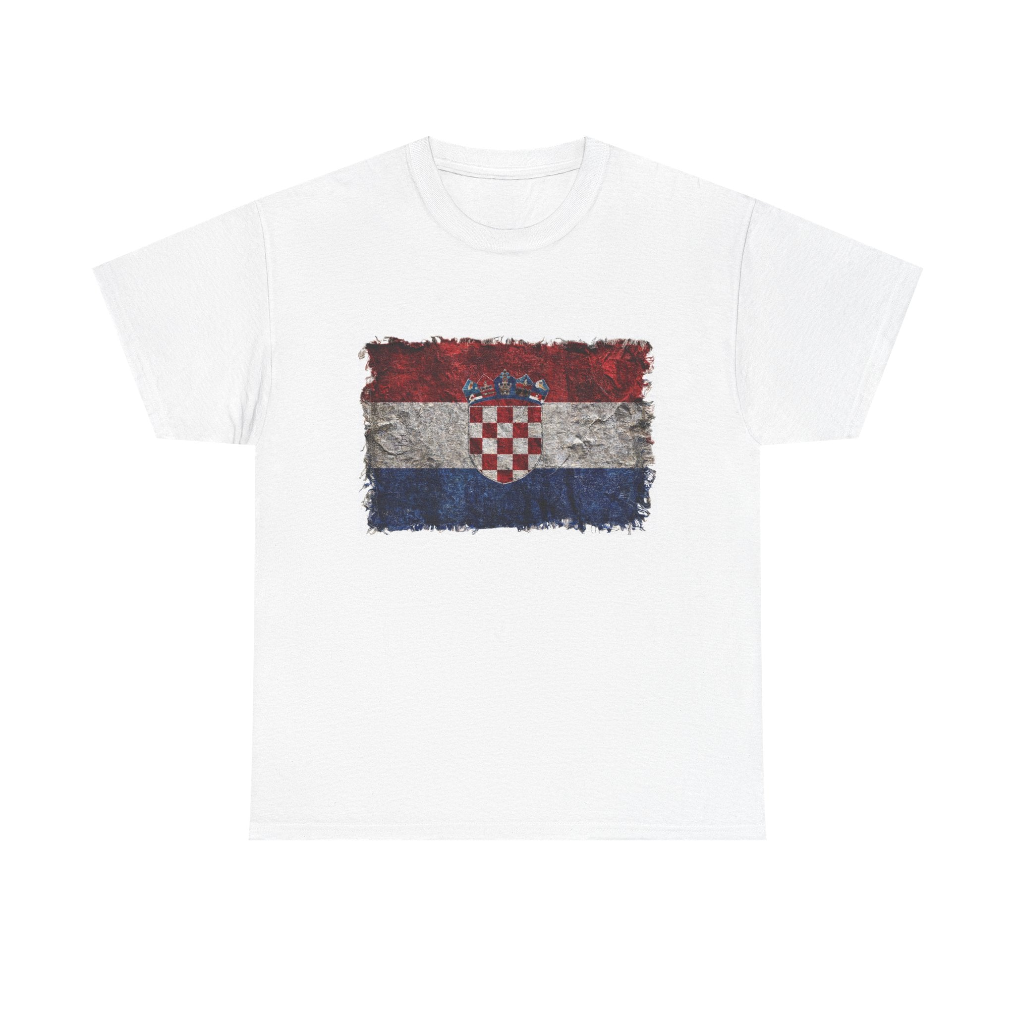 Distressed Croatia Flag Tee | Croatia Graphic Cotton T-Shirt