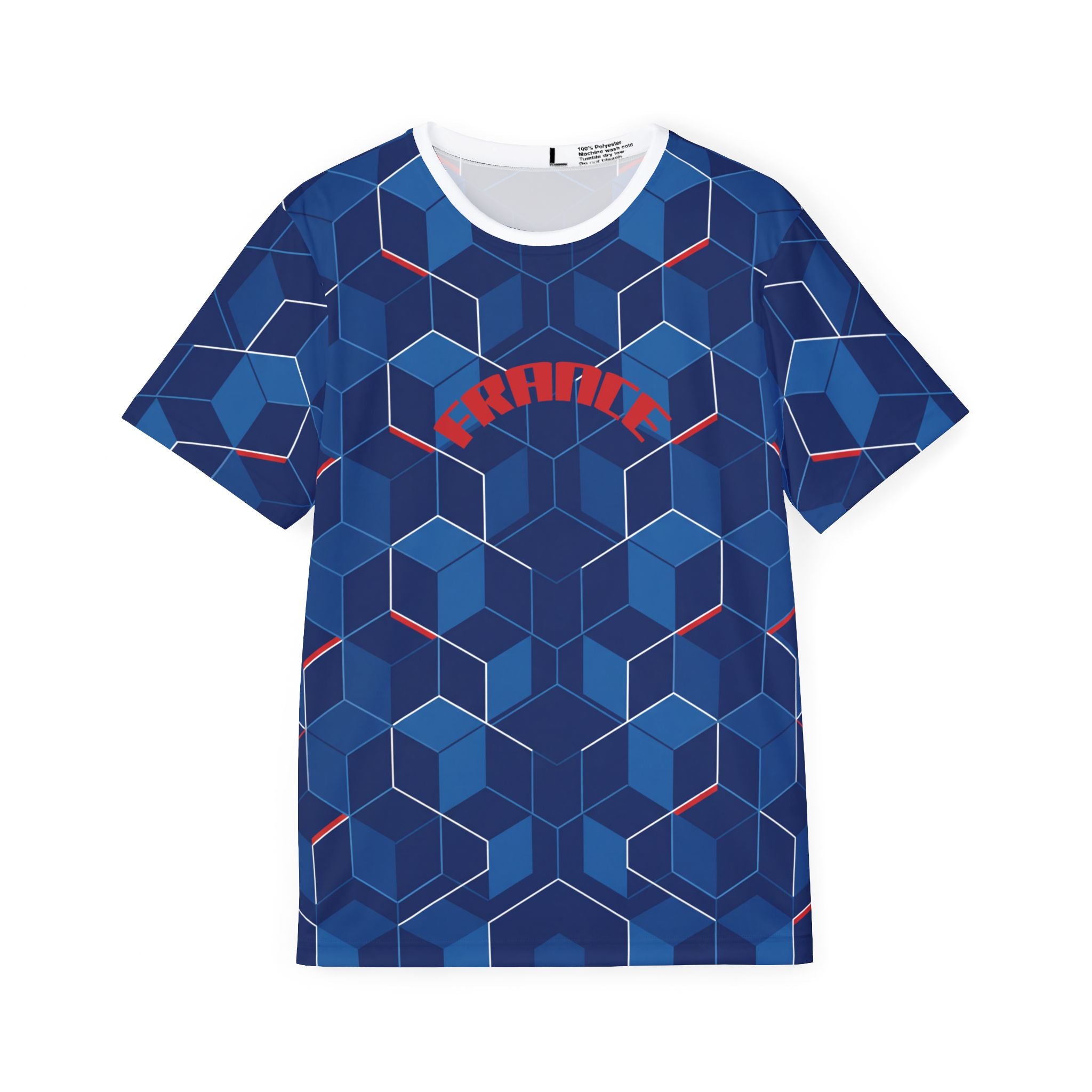 France Geometric Hex Pattern Jersey | Sports Shirt