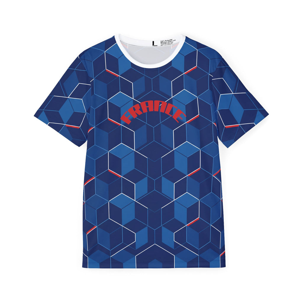 France Geometric Hex Pattern Jersey | Sports Shirt