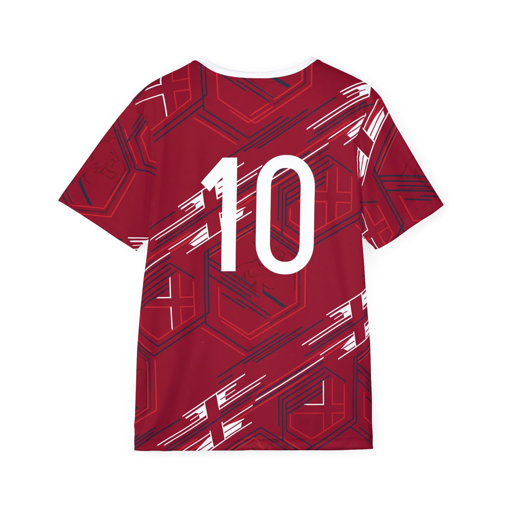England Red Hexagon Pattern Sports Jersey