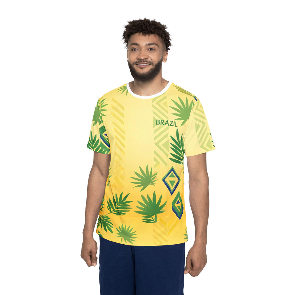 Brazil Tropical Leaf Football Jersey | Number 10 Soccer Shirt