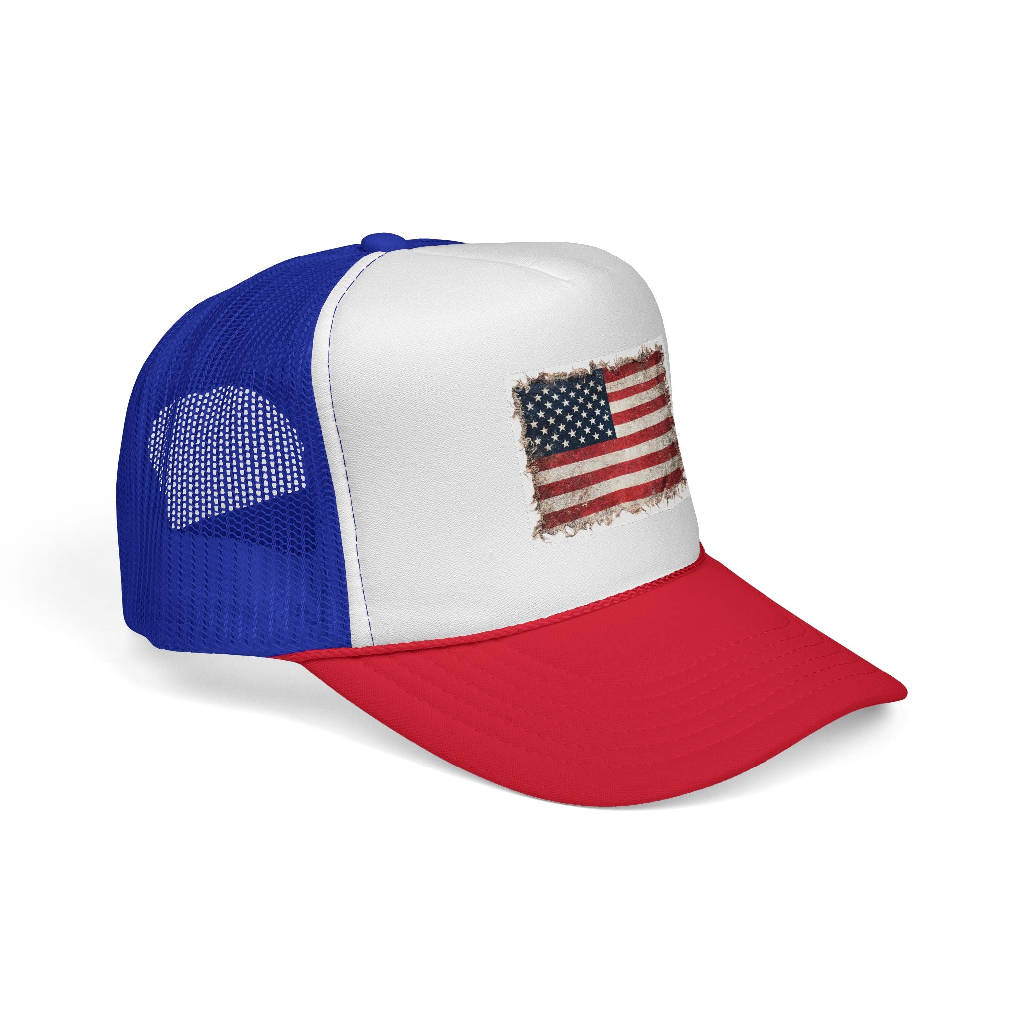 Distressed American Flag Trucker Cap | USA Flag Trucker Cap