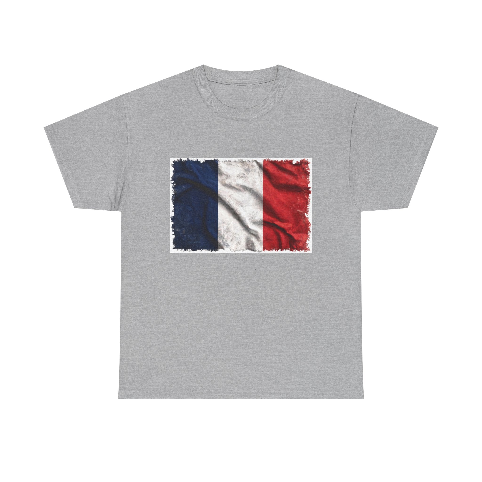 Distressed France Flag Tee | France Graphic Cotton T-Shirt