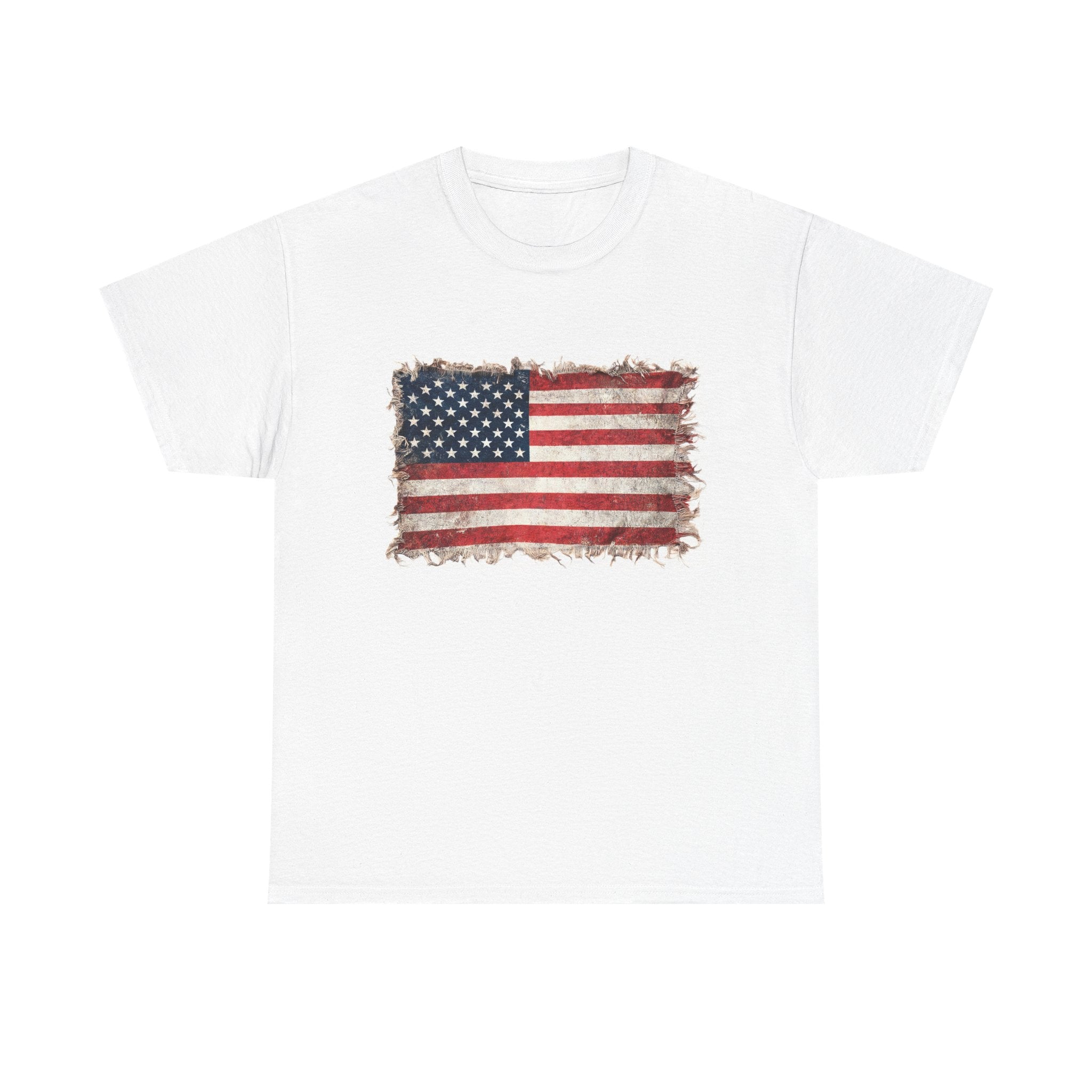 Distressed USA Flag Tee | USA Graphic Cotton T-Shirt