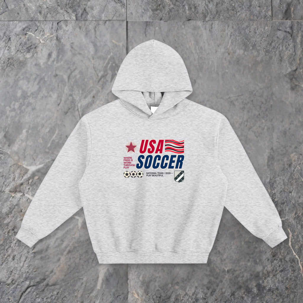 USA 90s Blockcore Fleeced Boxy Hoodie