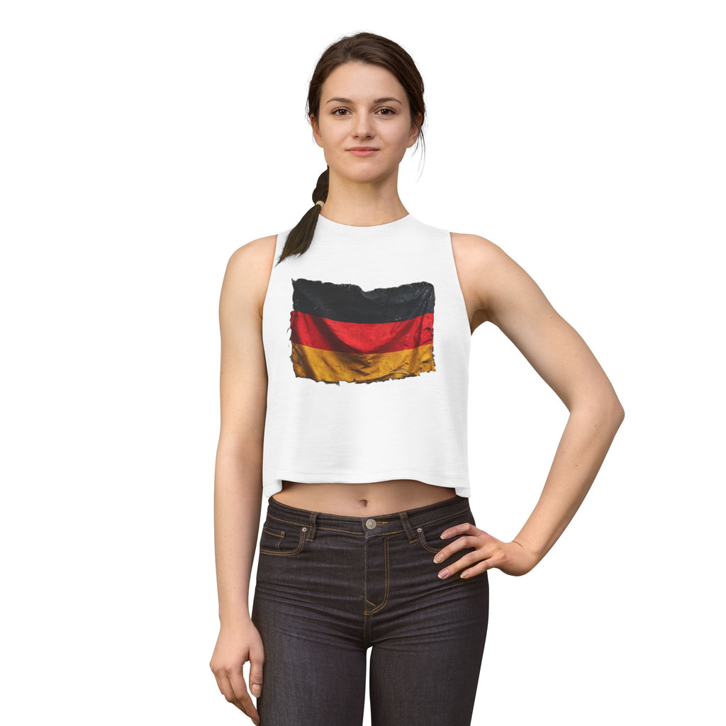 German Flag Women's Crop Top — Vintage Distressed Deutschland Tank