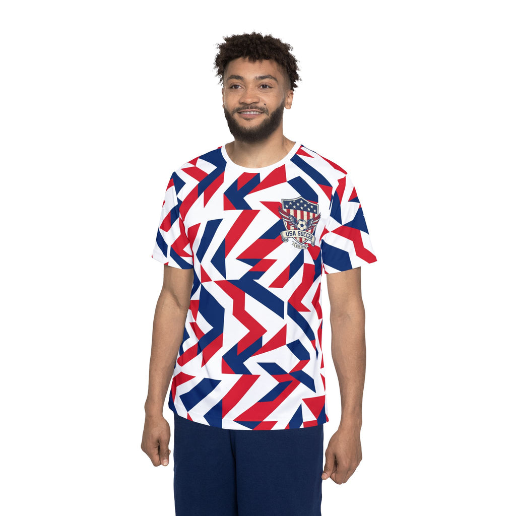 Patriotic USA Geometric Men's Jersey | All-Over Print