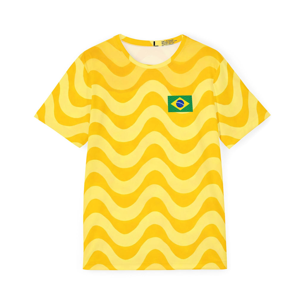 Brazil Flag Wave Pattern Jersey | Sports Jersey