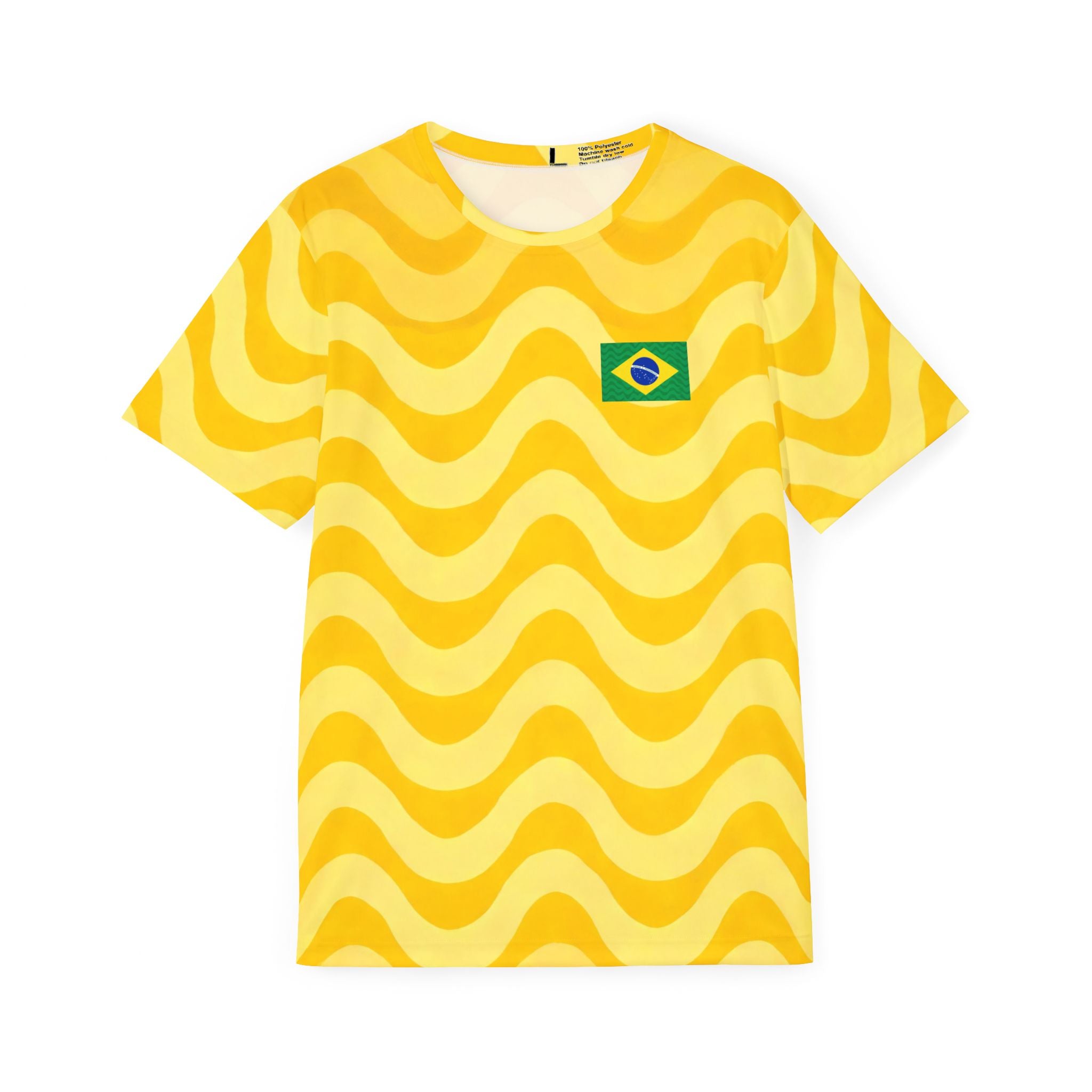 Brazil Flag Wave Pattern Jersey | Sports Jersey