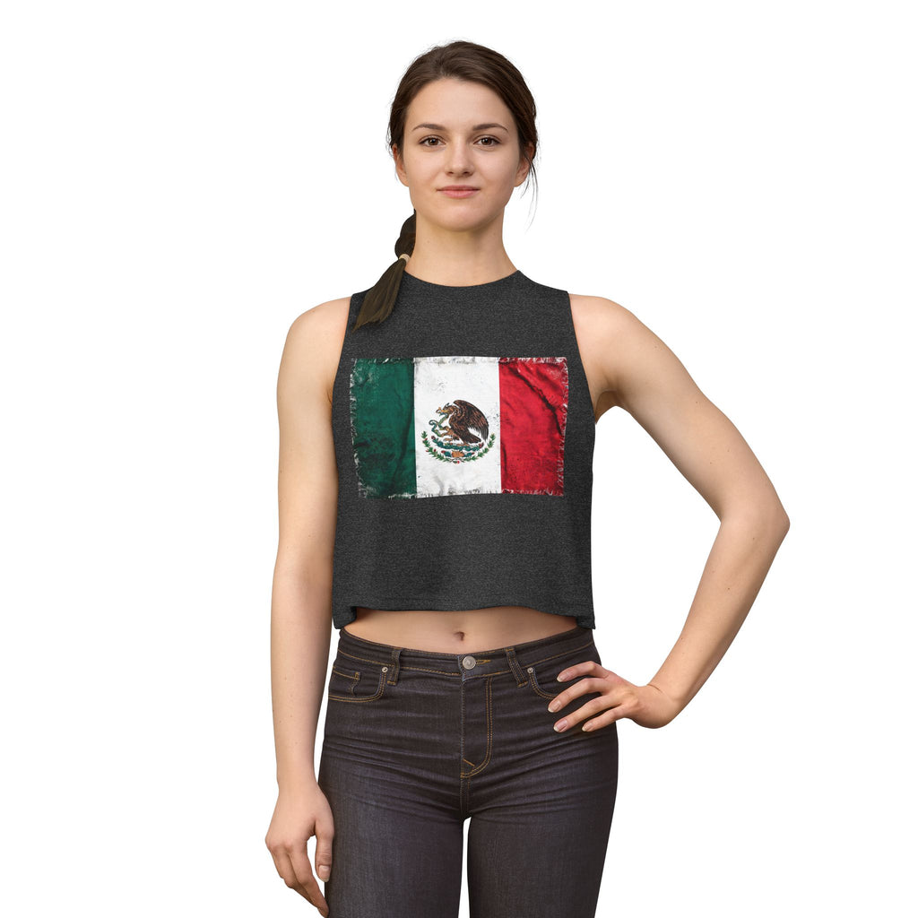 Mexican Flag Crop Top — Distressed Mexico Pride Women's Tank