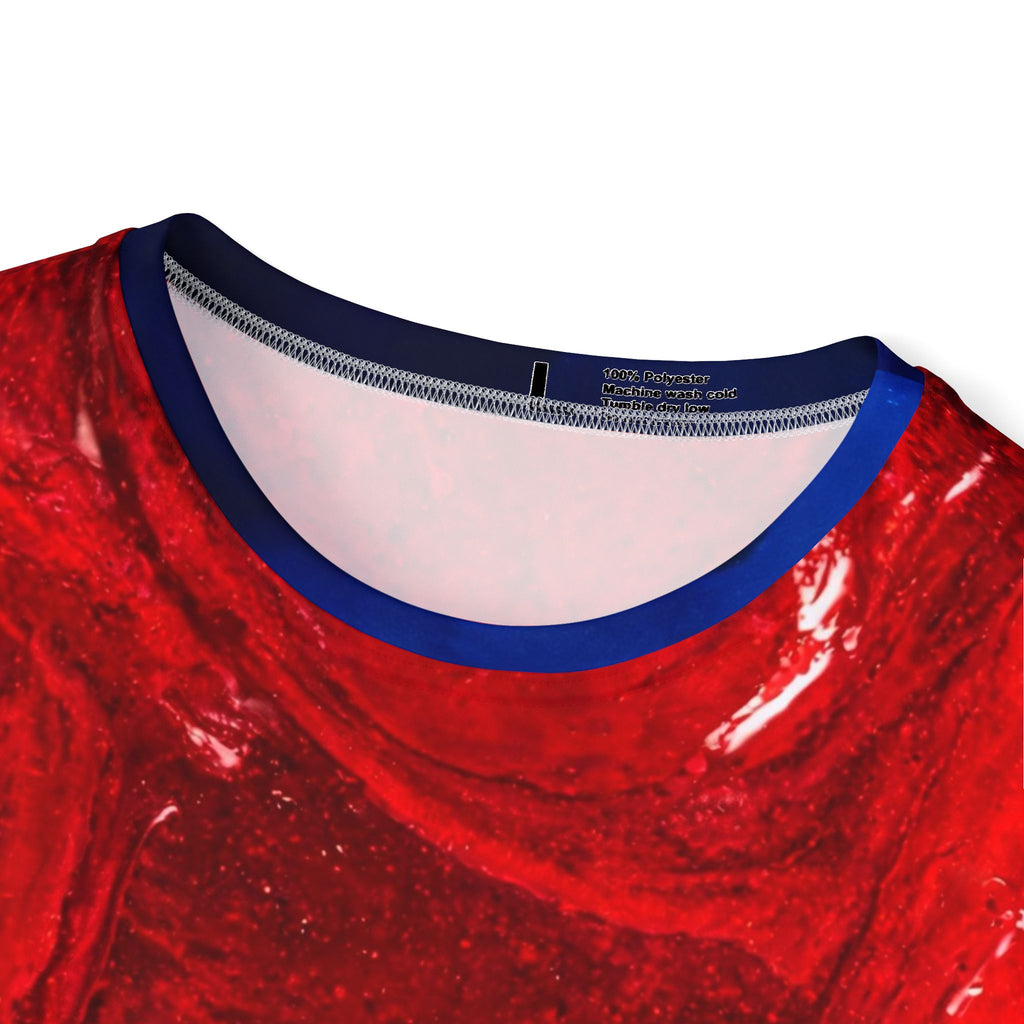 USA Red Marble Sports Jersey | Athletic Tee