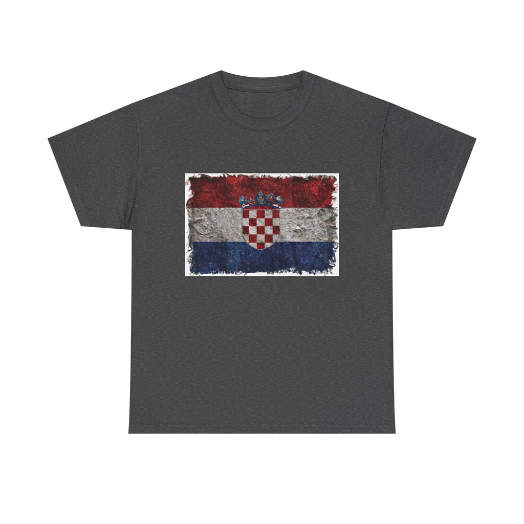Distressed Croatia Flag Tee | Croatia Graphic Cotton T-Shirt