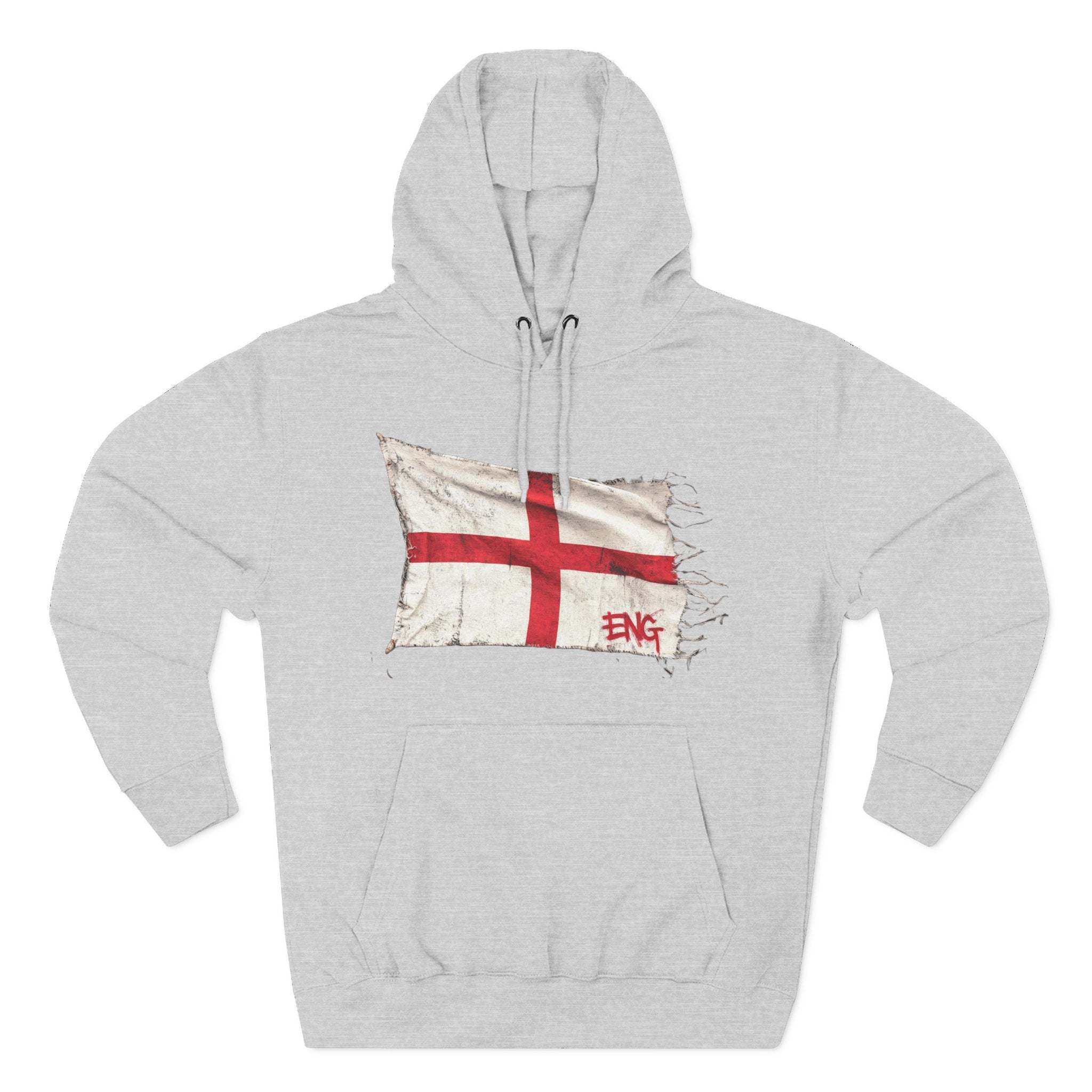 Distressed England Flag Pullover Hoodie | England Graphic Fleece Hoodie