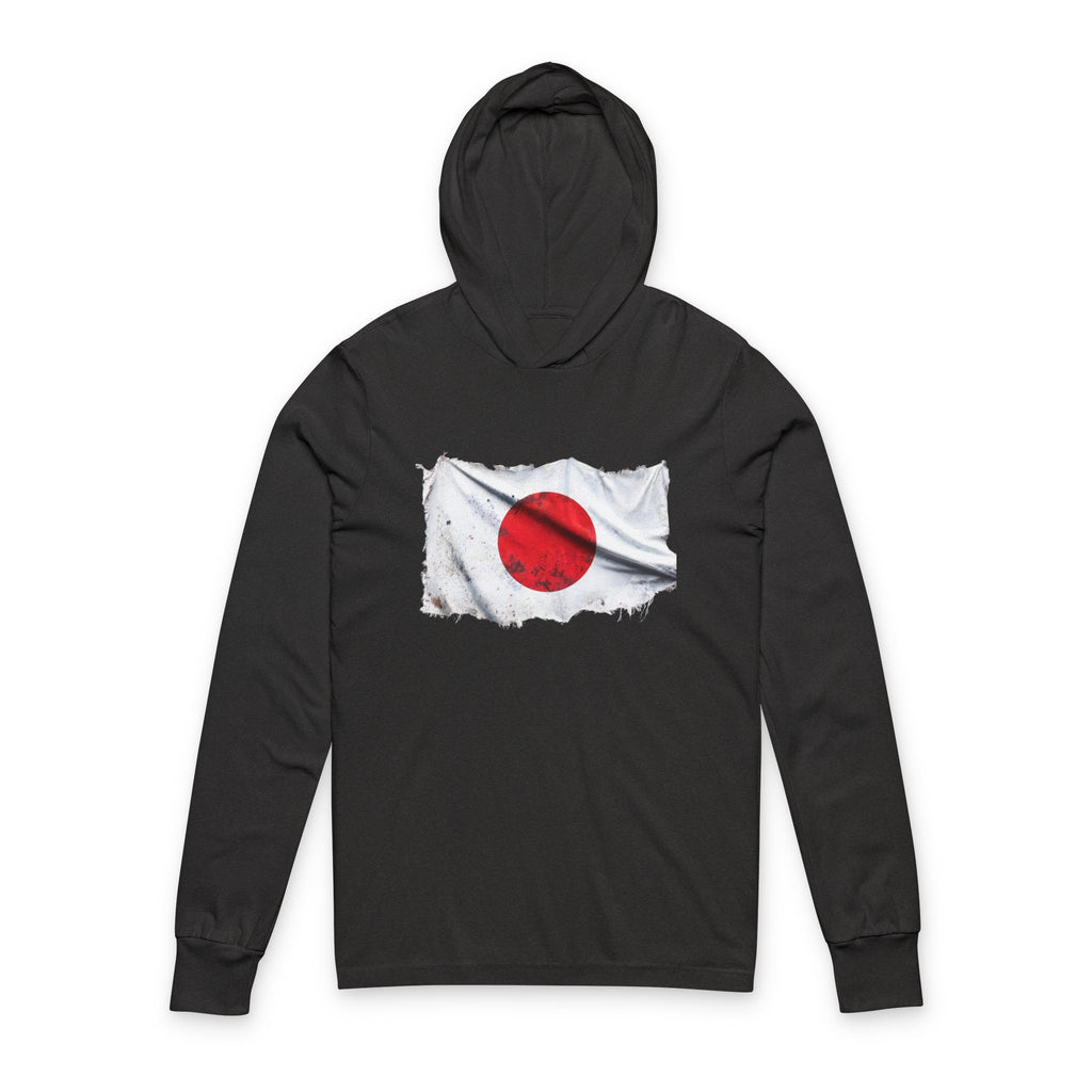 Torn Japan Flag Hooded Tee | Japanese Flag Graphic Hooded Tee