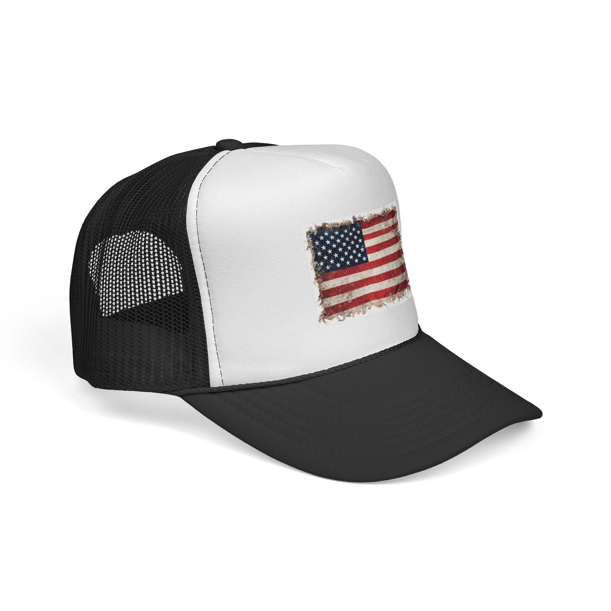 Distressed American Flag Trucker Cap | USA Flag Trucker Cap