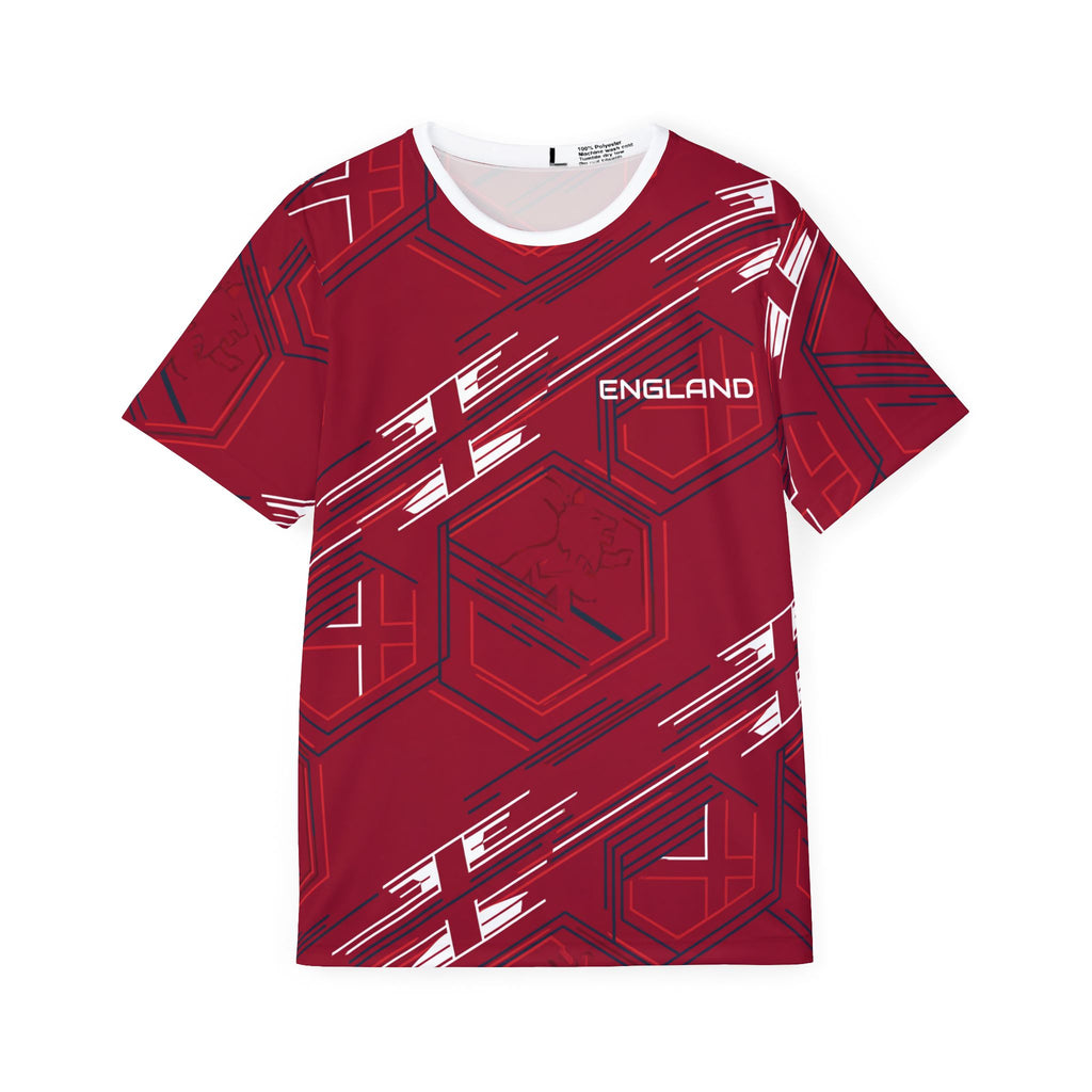 England Red Hexagon Pattern Sports Jersey
