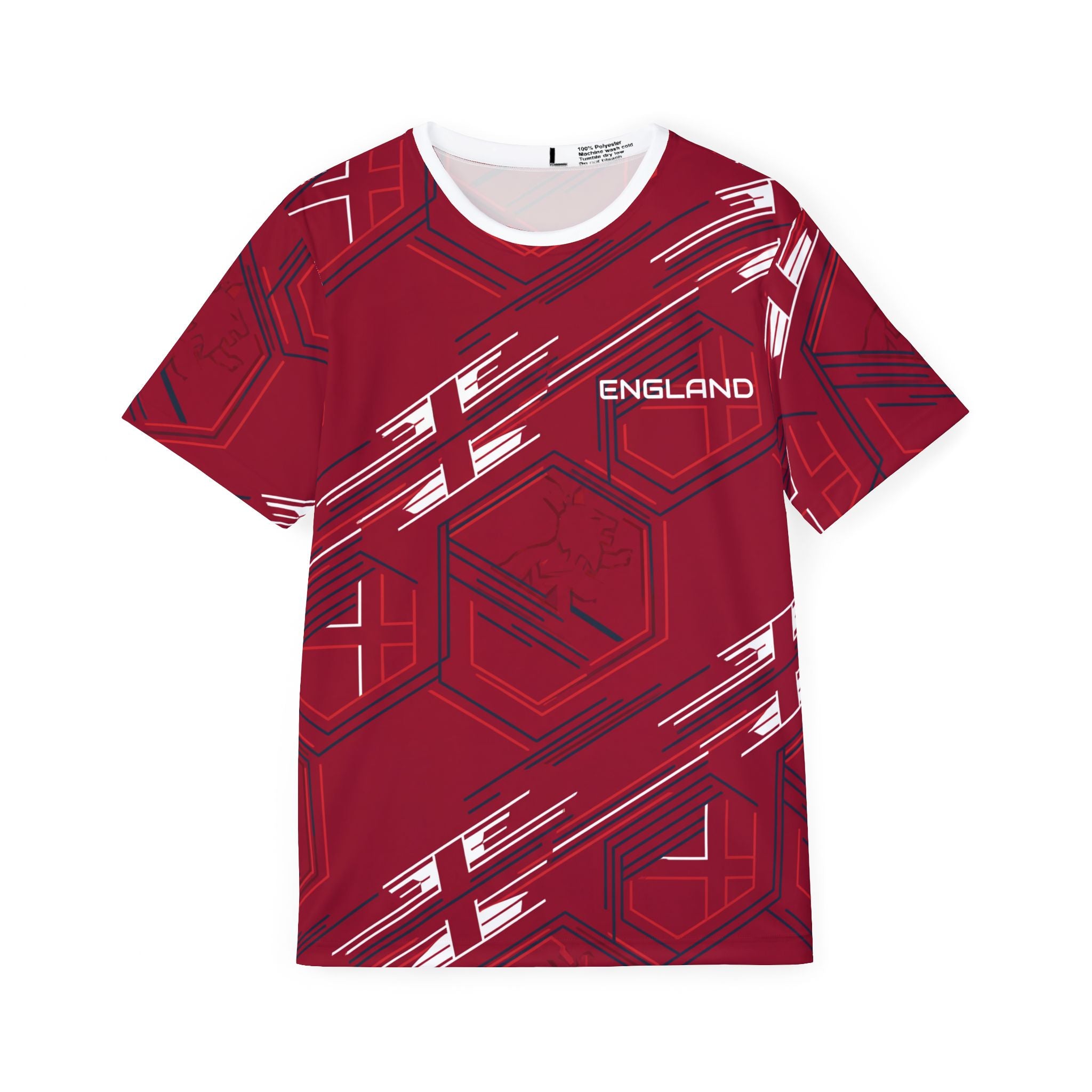 England Red Hexagon Pattern Sports Jersey