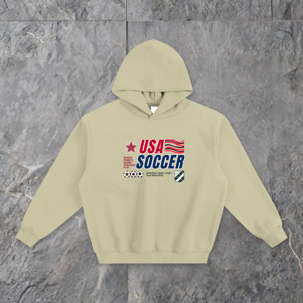 USA 90s Blockcore Fleeced Boxy Hoodie
