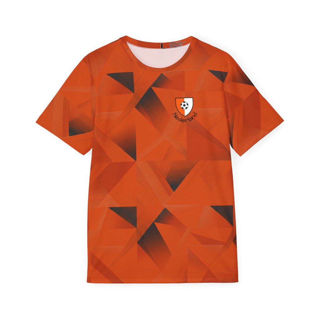 Netherlands Orange Geometric Print Jersey | Sports Shirt