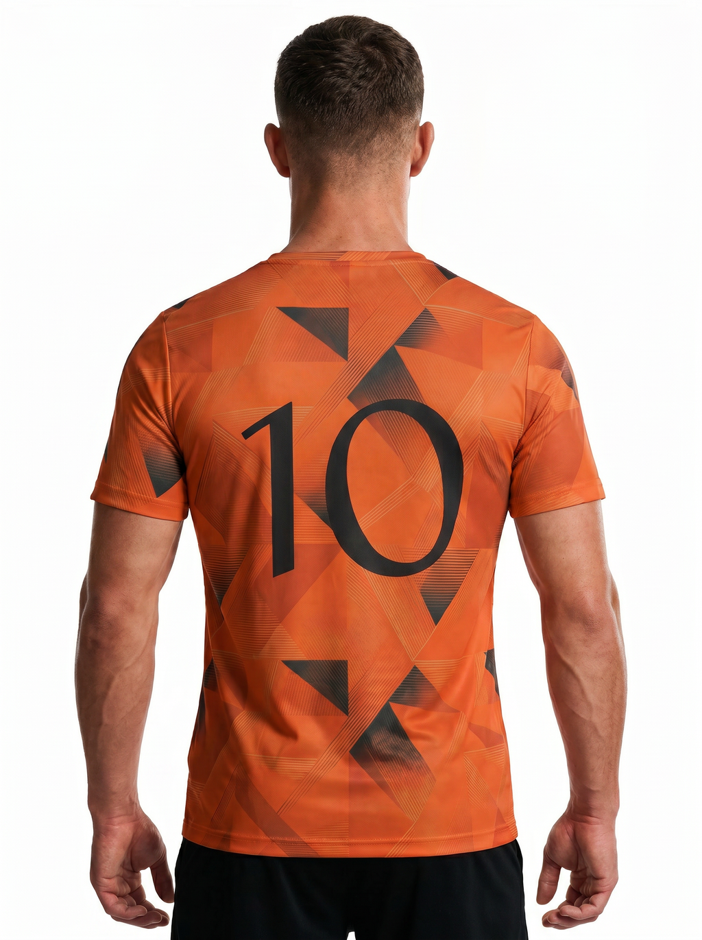 Netherlands Orange Geometric Print Jersey | Sports Shirt