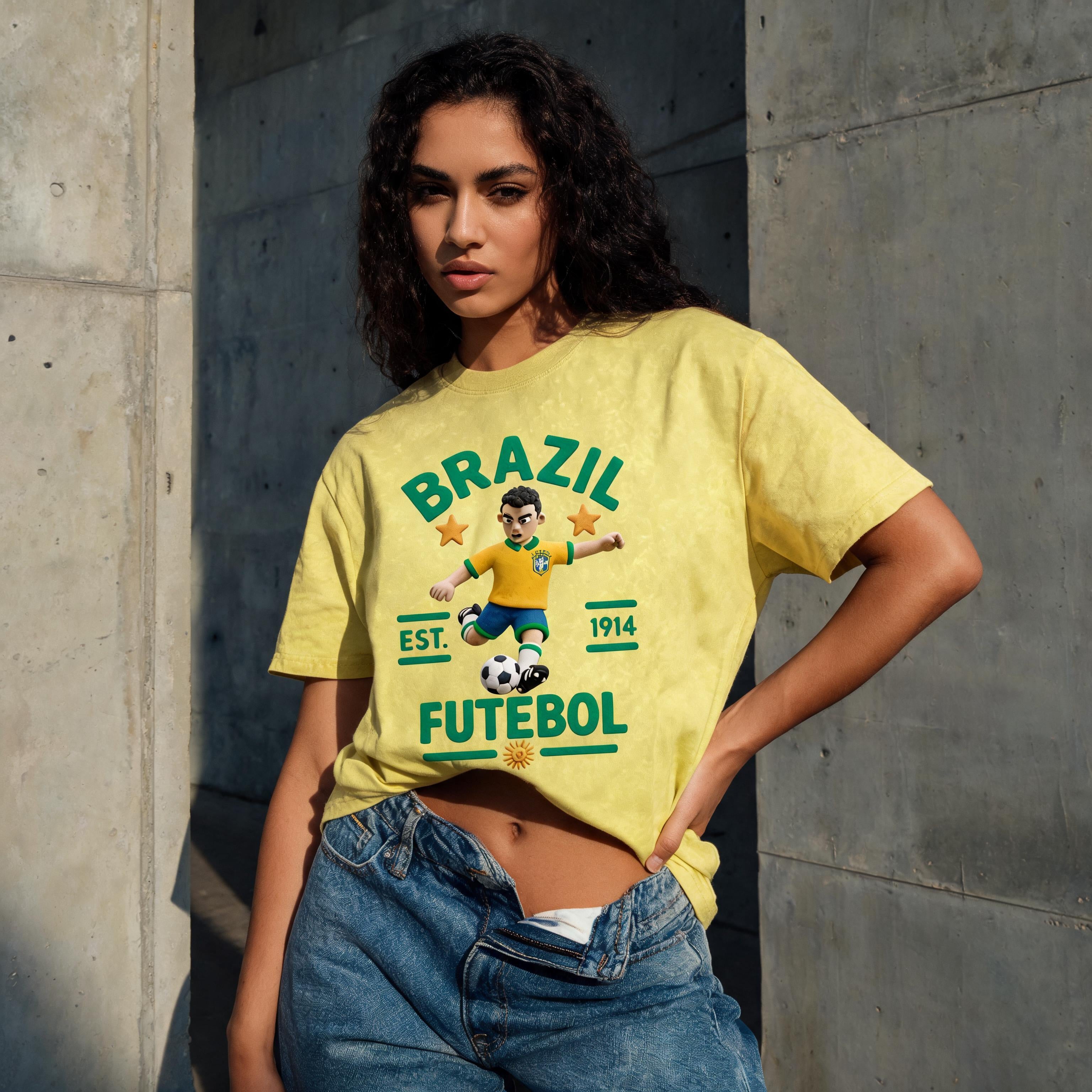 Lookbook shot of the Brazil Claymation snow-washed cotton tee