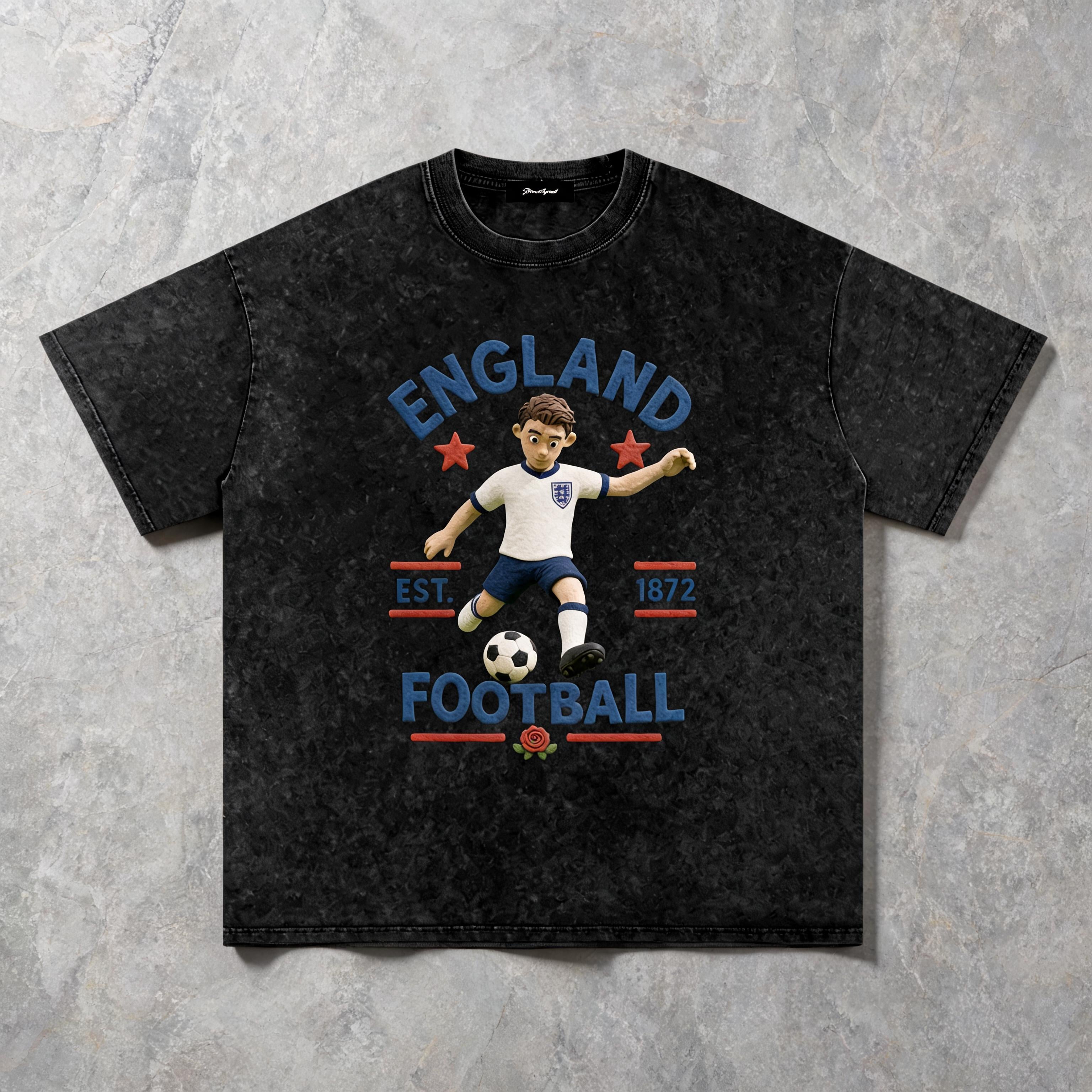 Lookbook shot of the England Claymation snow-washed cotton tee
