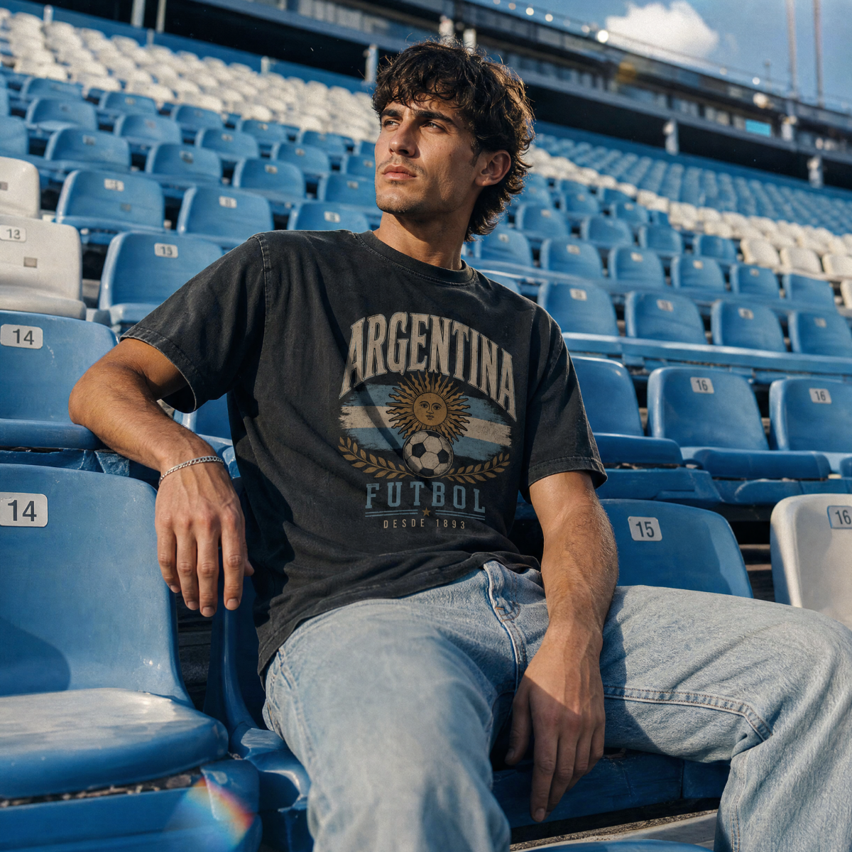 Vintage Argentina Snow Washed Oversized Cotton T-Shirt