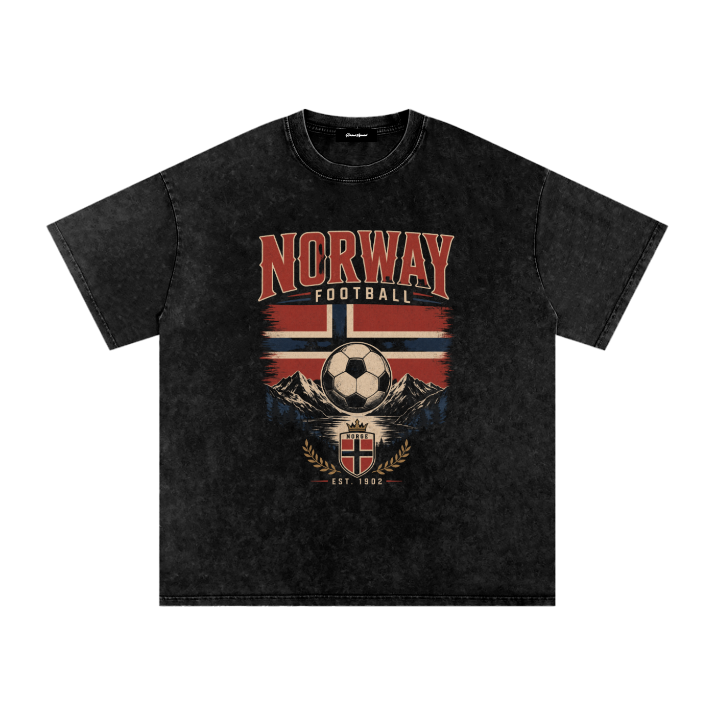 Vintage Norway Snow Washed Oversized Cotton T-Shirt