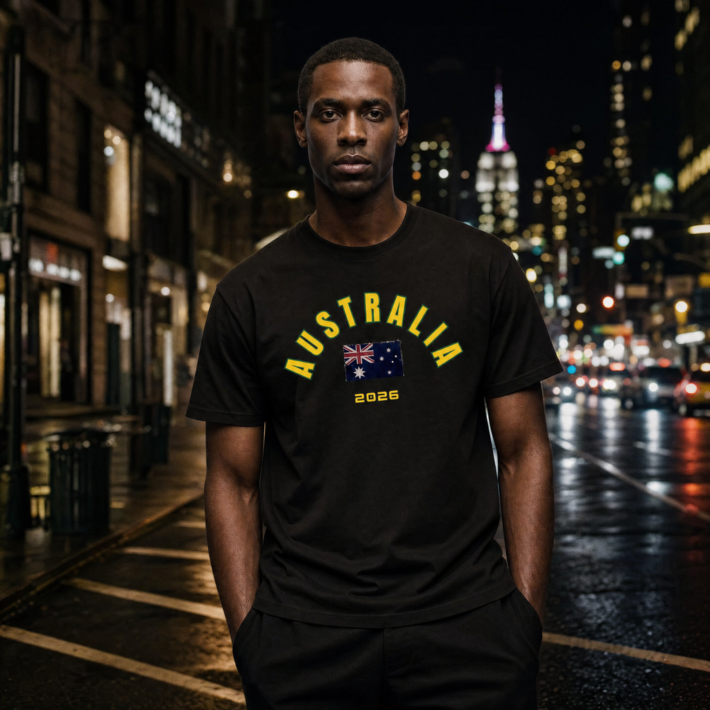 Australia 26 Unisex Pure Cotton T-Shirt — nyc night streestyle lifestyle
