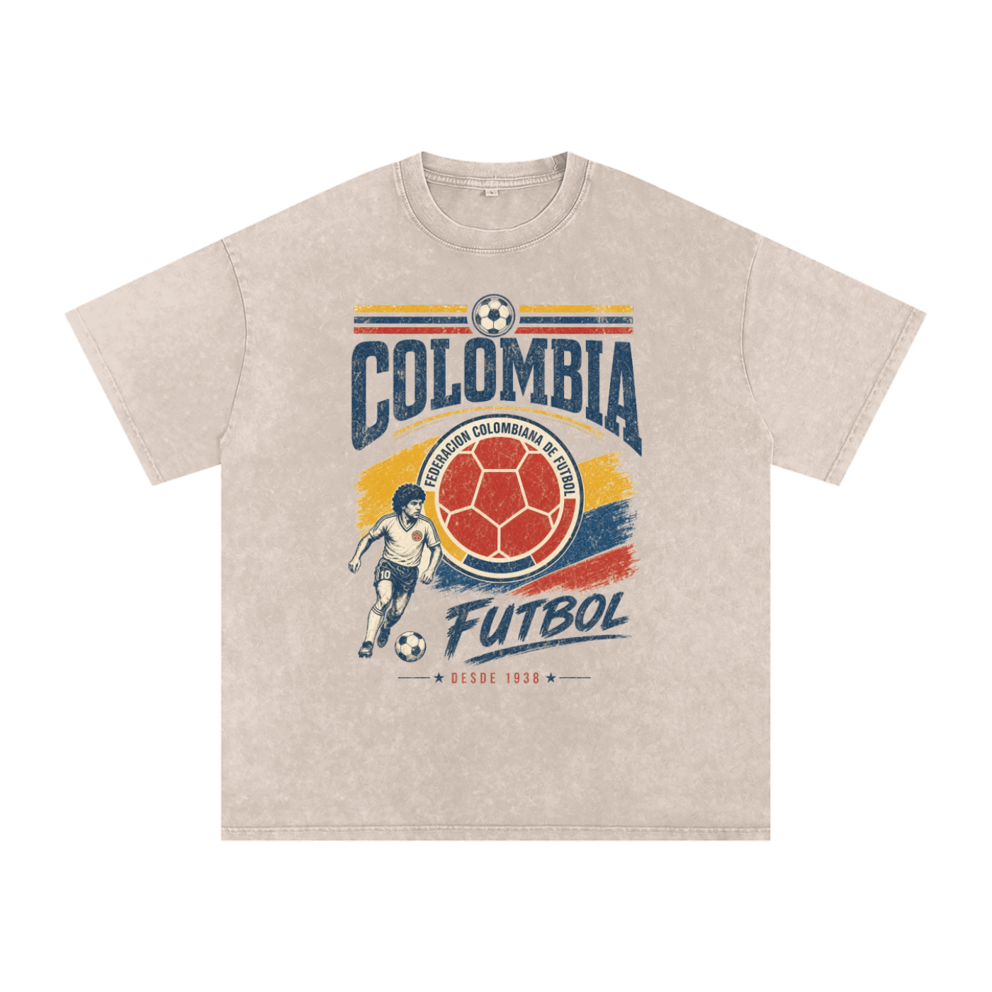 Colombia Vintage Football Tee — Cafetero