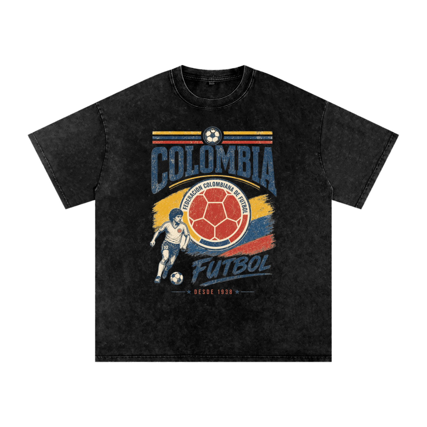 Colombia Vintage Football Tee — Cafetero