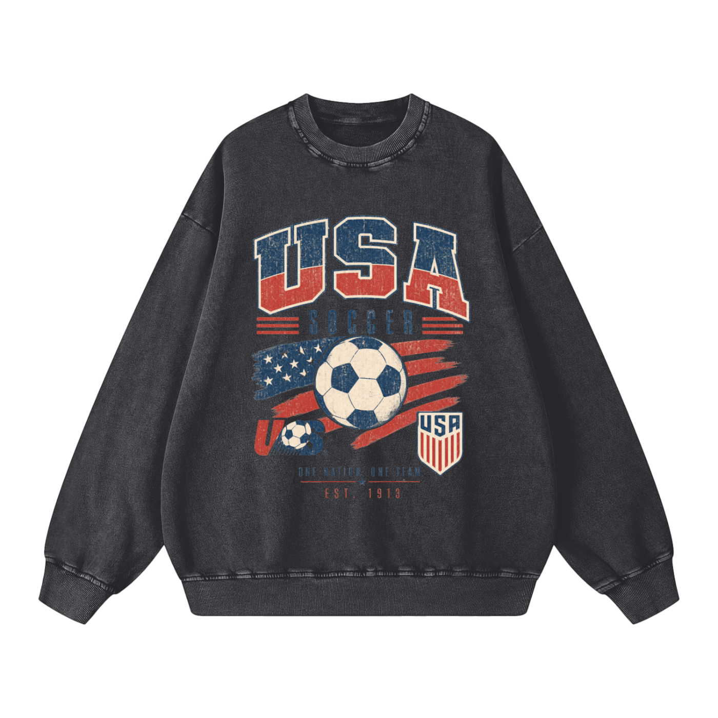 USA Vintage Soccer Crewneck — Stars & Stripes