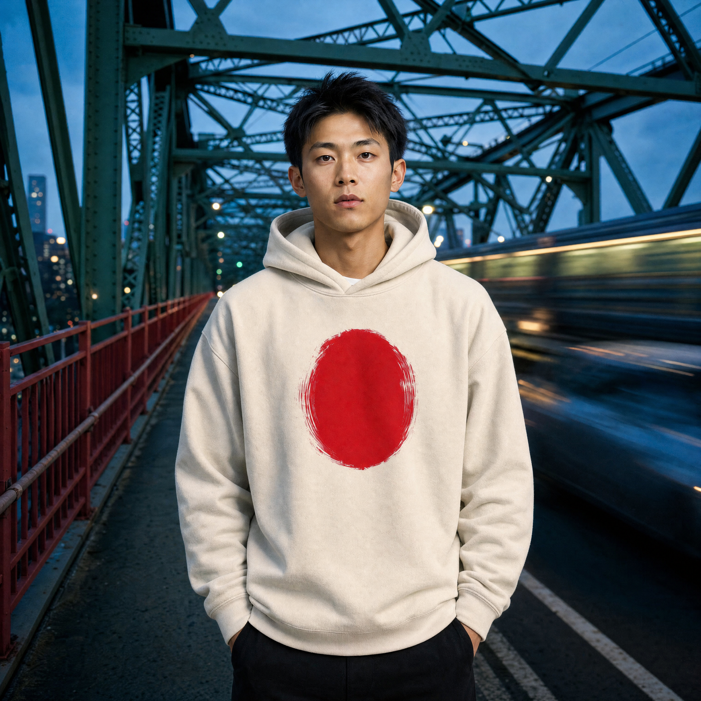 Brushstrokes Fleeced Boxy Hoodie - Japan Edition — nyc bridge lifestyle