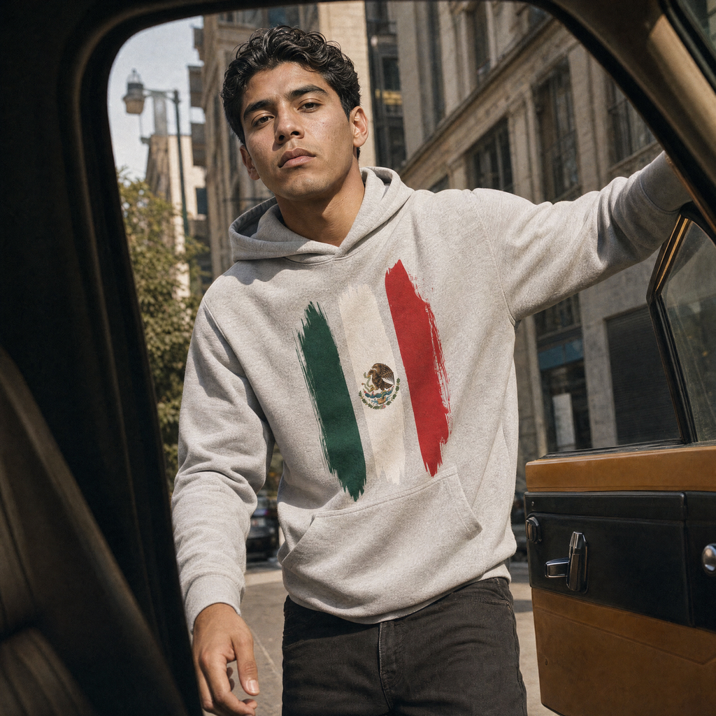Brushstrokes Fleeced Boxy Hoodie - Mexico Edition — candid entry lifestyle