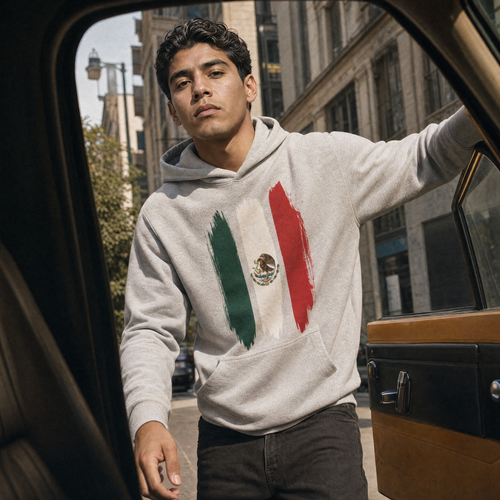 Brushstrokes Fleeced Boxy Hoodie - Mexico Edition — candid entry lifestyle