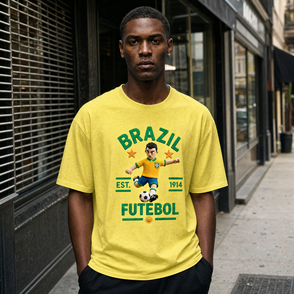 Claymation Series Snow Washed Cotton T-Shirt - Brazil Edition — storefront style lifestyle