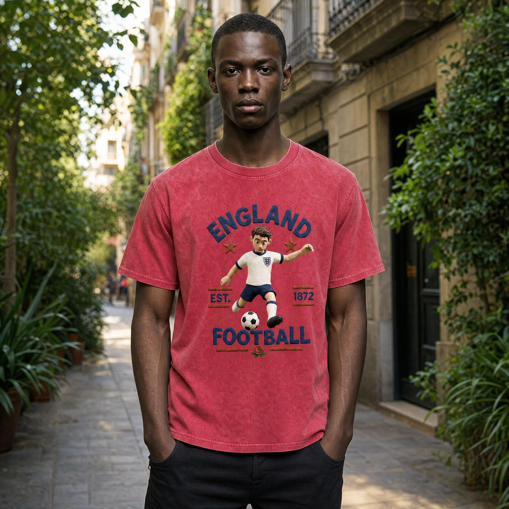 Claymation Series Snow Washed Cotton T-Shirt - England Edition — everyday barcelona lifestyle