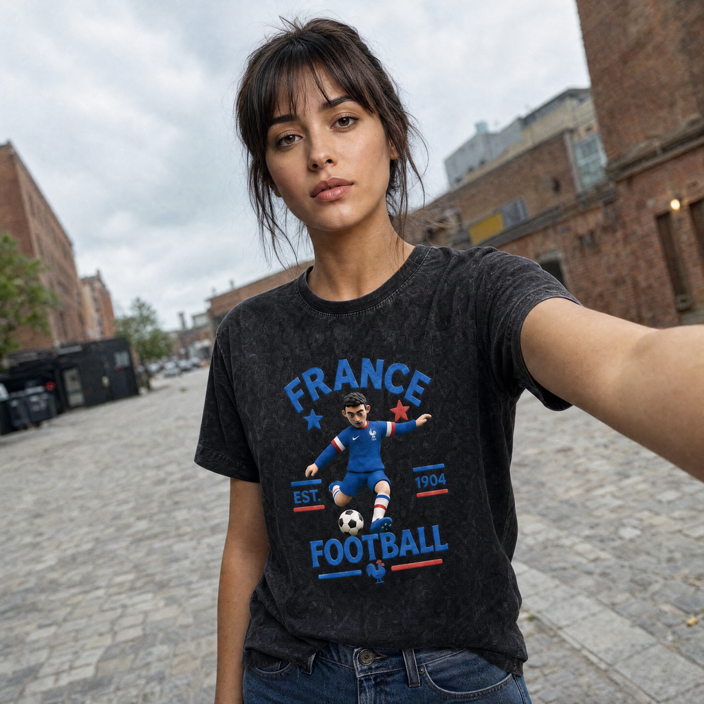 Claymation Series Snow Washed Cotton T-Shirt - France Edition — everyday selfie lifestyle