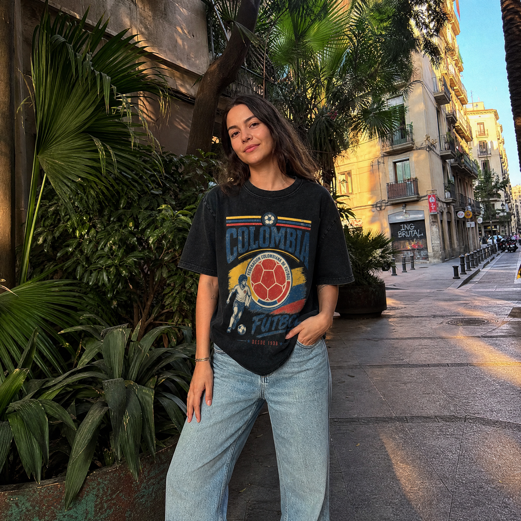 Colombia Vintage Football Tee — Cafetero — city palms lifestyle