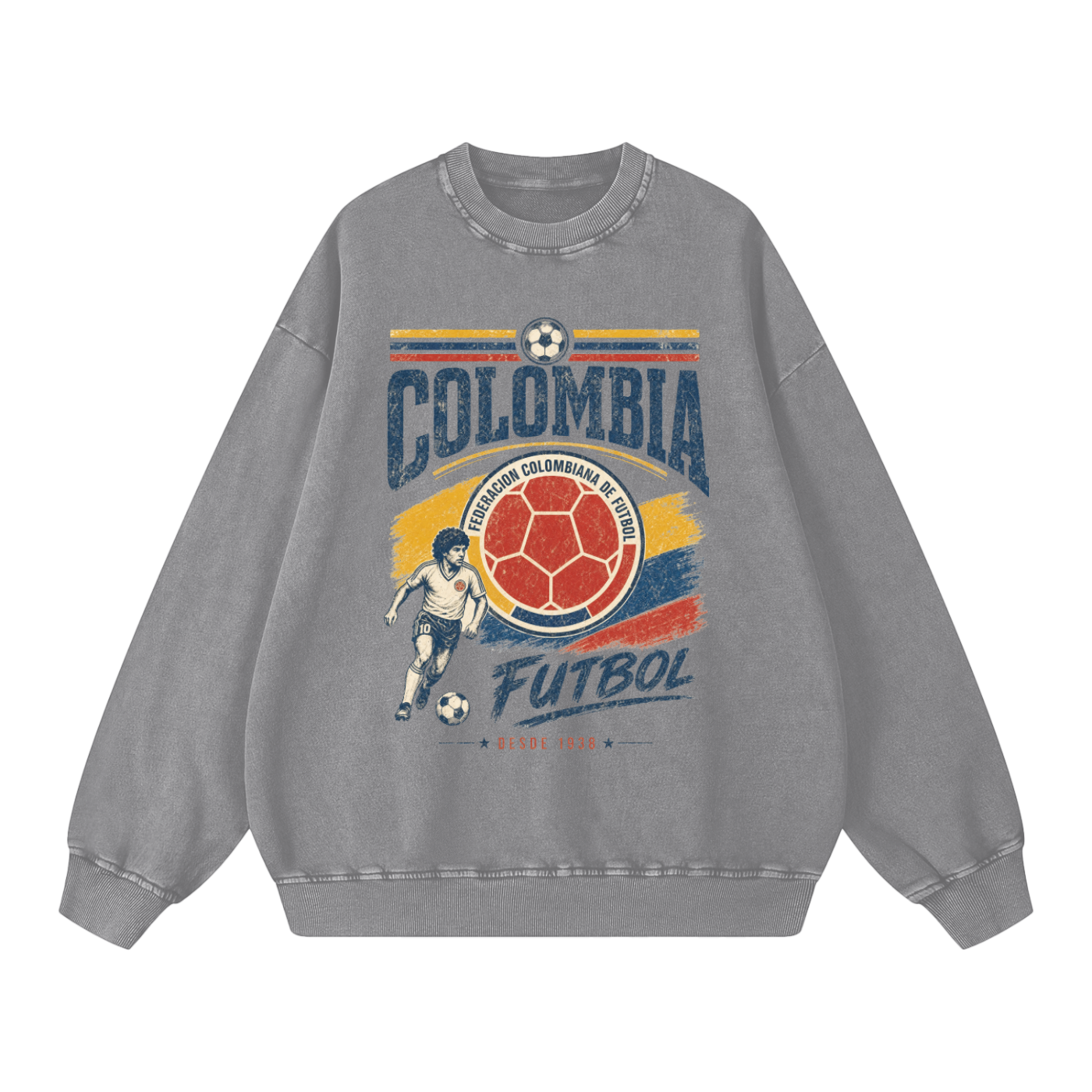 Colombia Vintage Football Crewneck — Cafetero