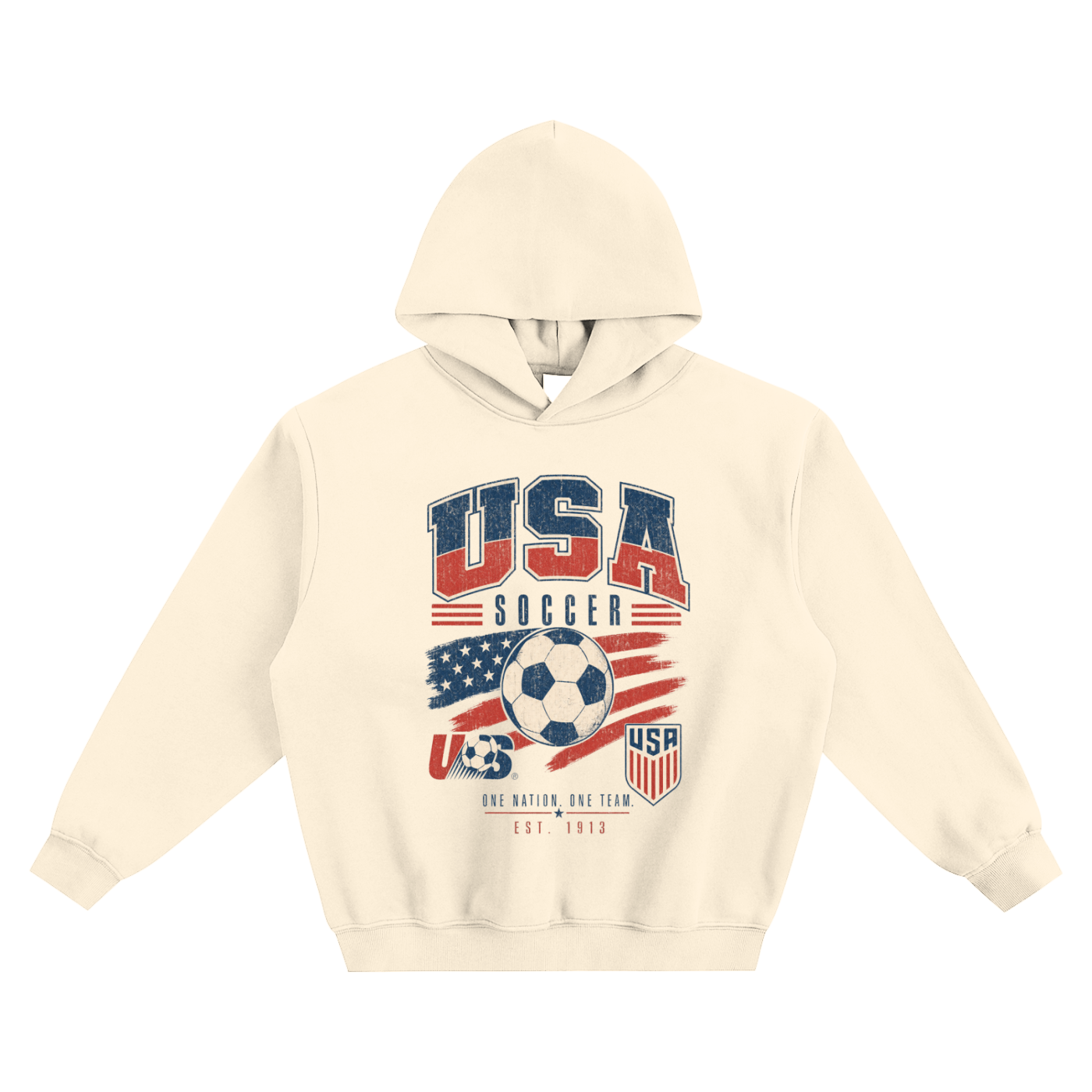 USA Vintage Soccer Hoodie — Stars & Stripes