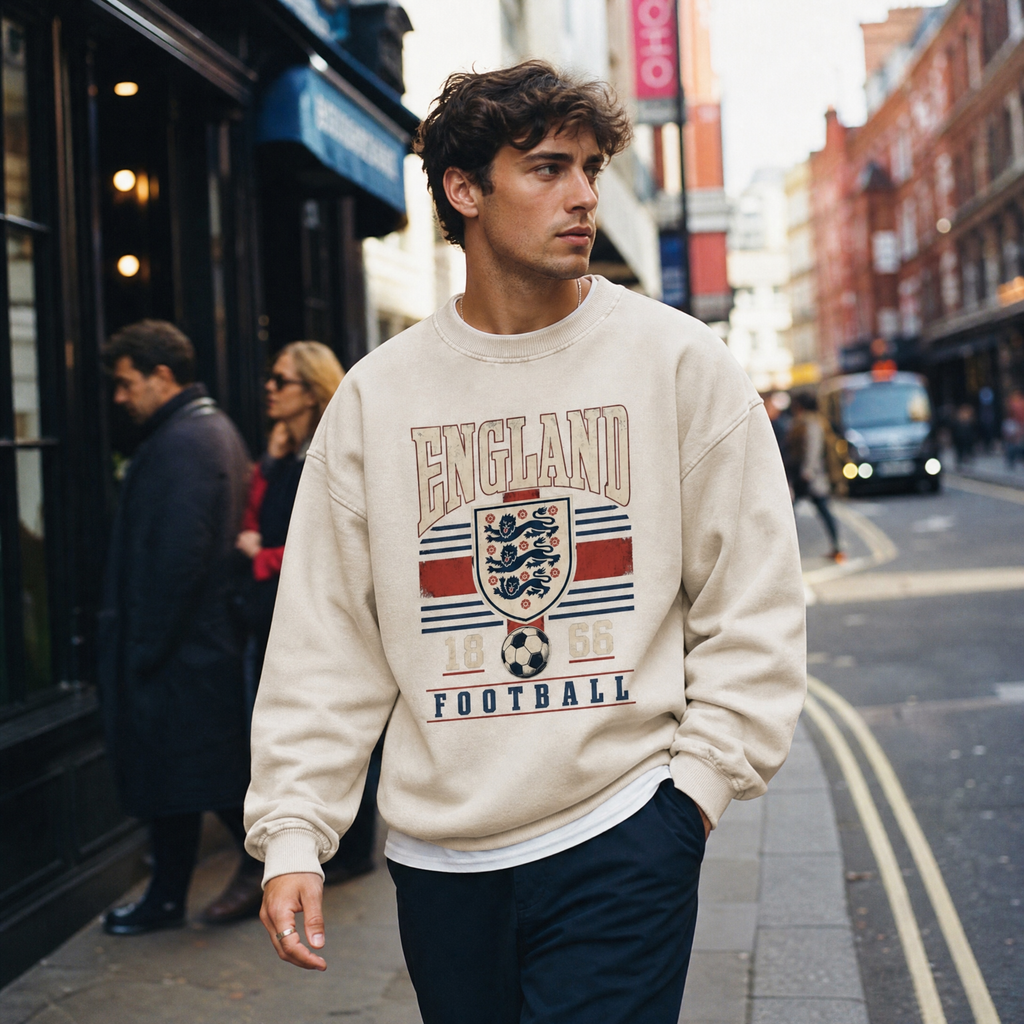 England Vintage Football Crewneck — london street lifestyle