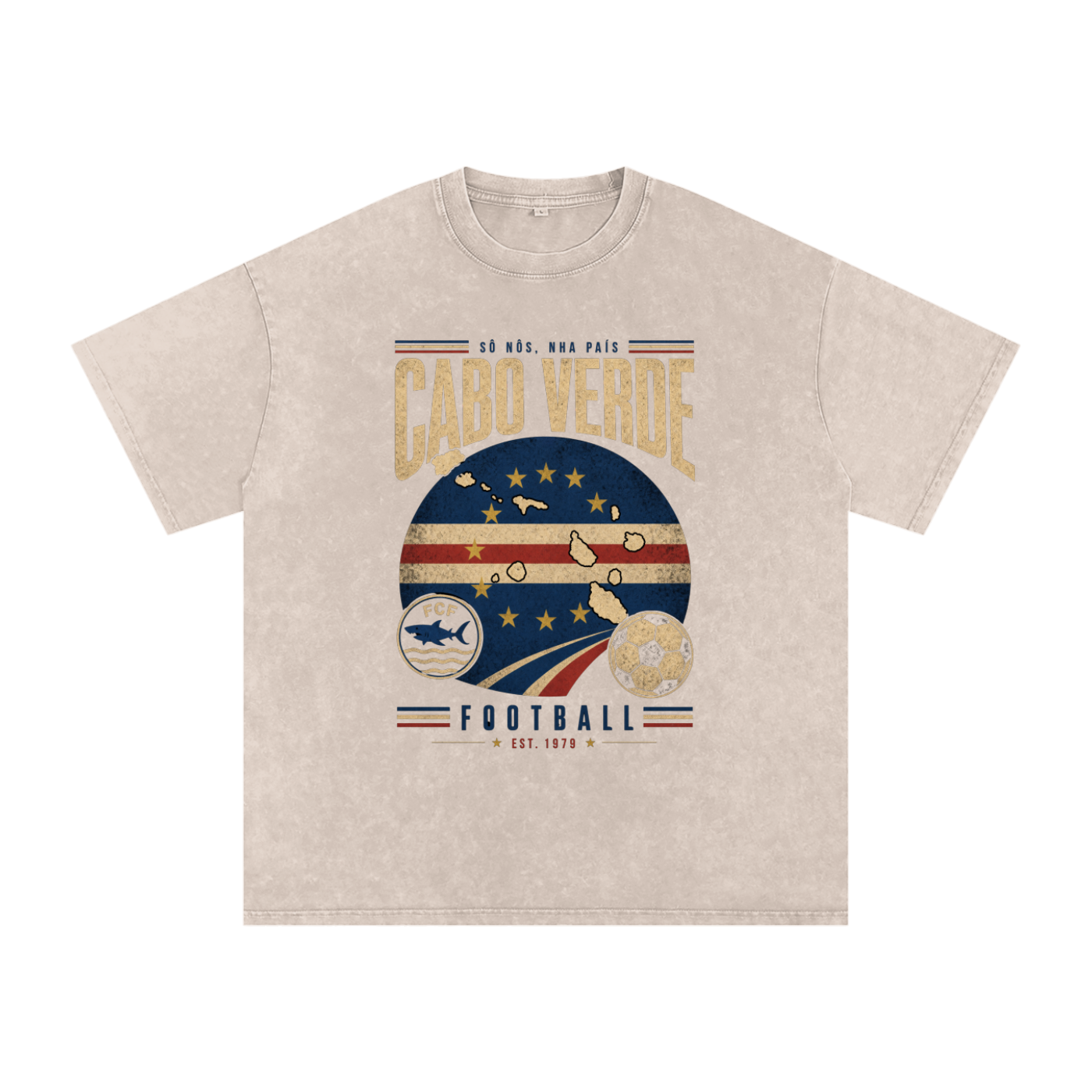 Cabo Verde Vintage Football Tee
